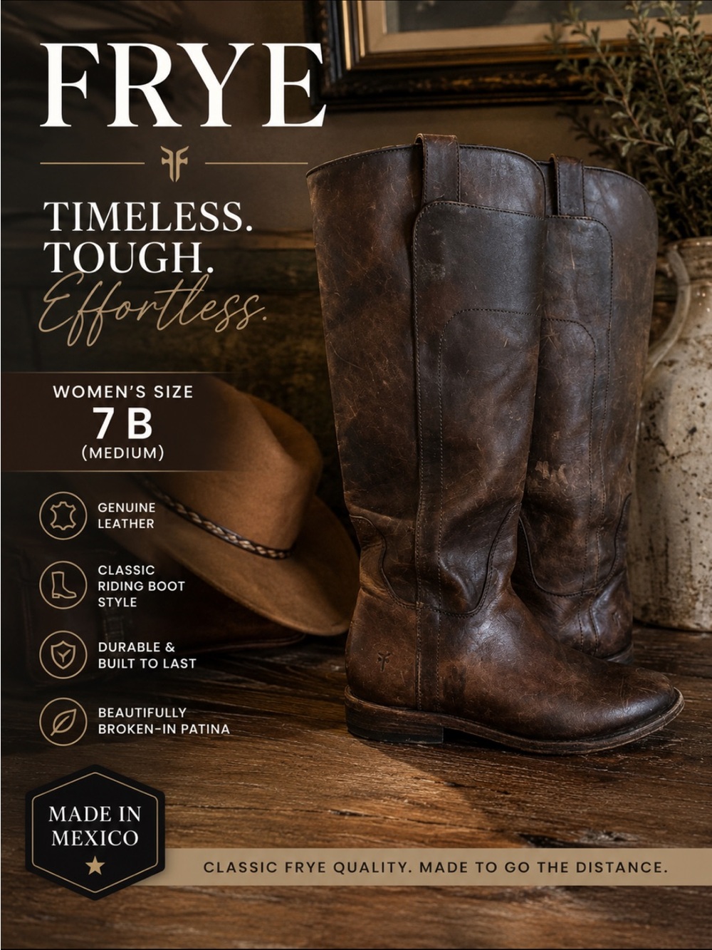 Frye Brown Leather Tall Riding Boots